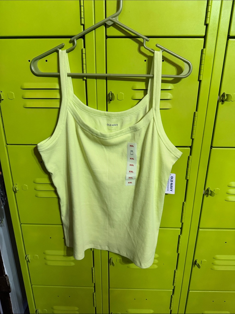 Old Navy Lime Ribbed Tank Top - Slim Scoop Neck Camisole